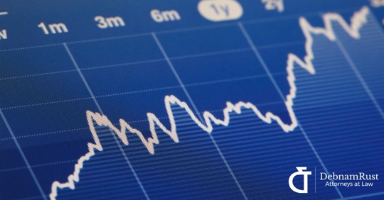 stock value line chart increasing
